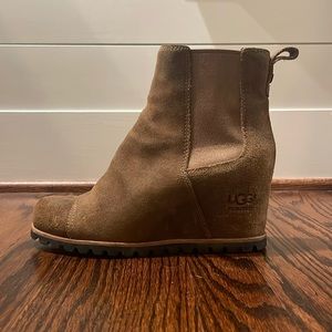 UGG Pax Wedge Boots Woman | Suede Brown Waterproof